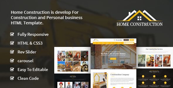 Home Construction – Business HTML Template