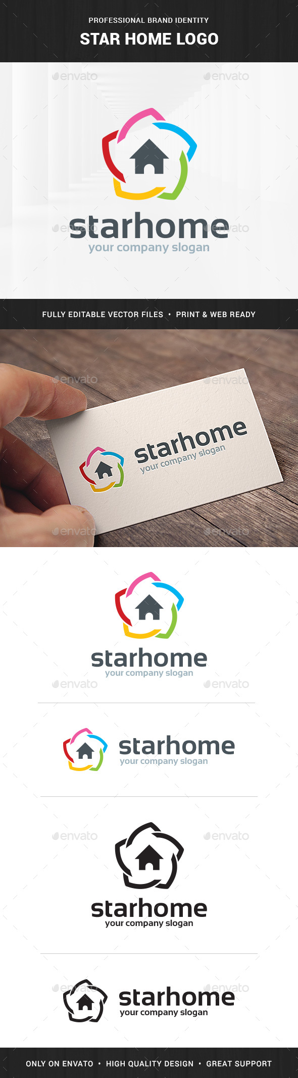 Star Home Logo Template