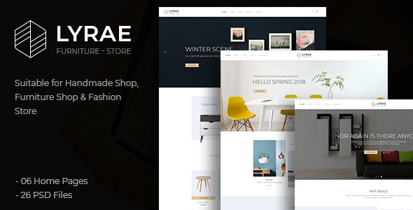 Lyrae | Furniture Store and Handmade Shop PSD Template