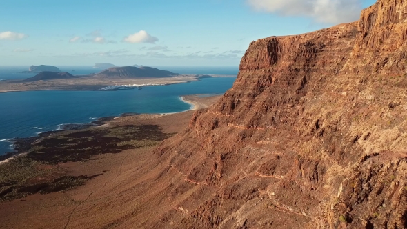 Aerial View From Mirador De Guinate Viewpoint, Lanzarote, Canary Islands