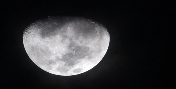 Waxing Gibbous Moonface Closeup