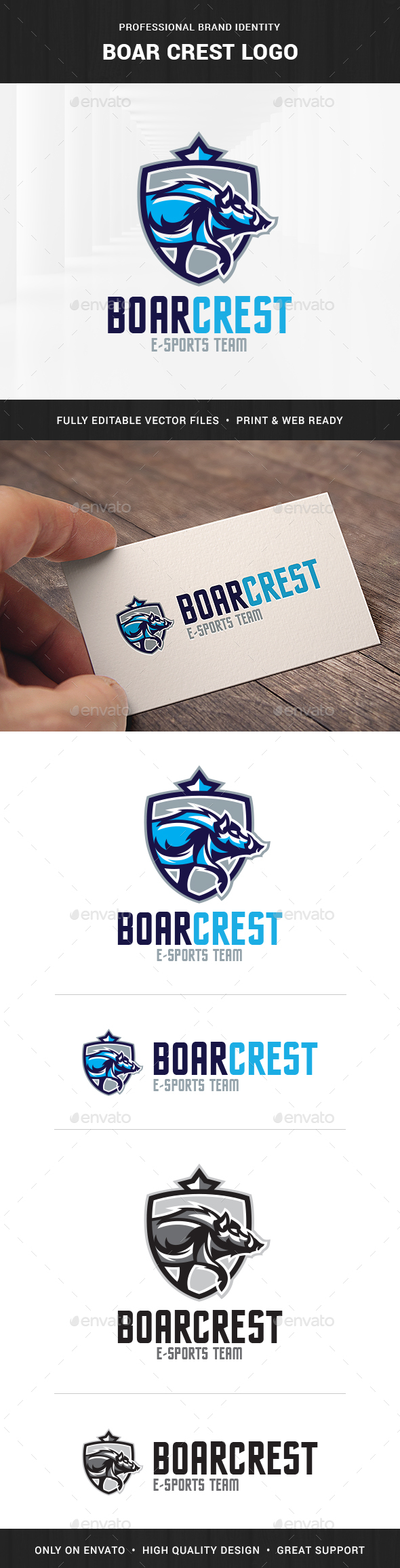 Boar Crest Logo Template