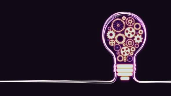 Light Bulb Concept with Gears