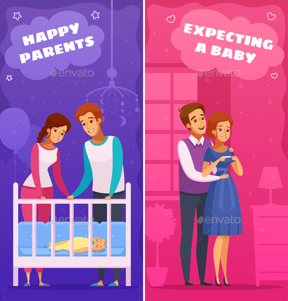 Pregnancy Newborn Cartoon Banners