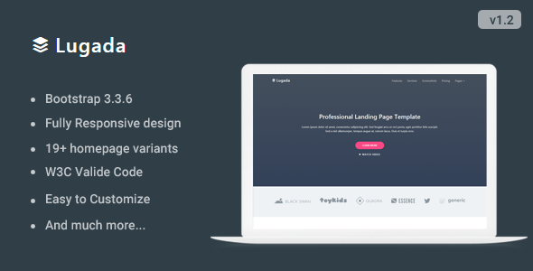 Lugada - Responsive Landing Page Template