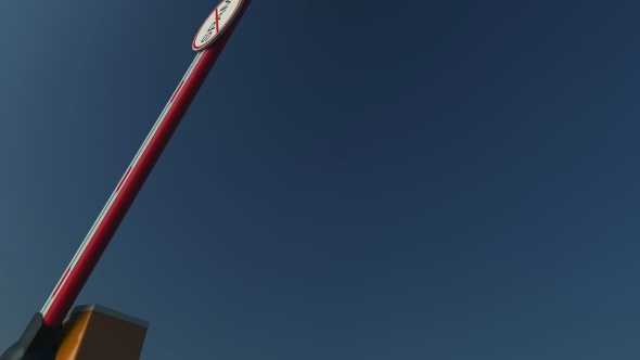 Closing Barrier Gate with NO SPAM Sign alt