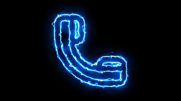 Telephone Blue Electric Fire Icon 02