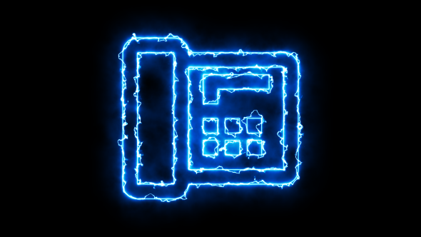 Telephone Blue Electric Fire Icon 05