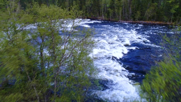 Ristafallet Waterfall in the Western Part of Jamtland