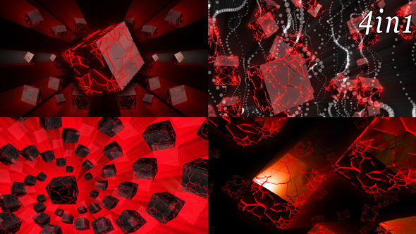 Red Cube - VJ Loop Pack (4in1)