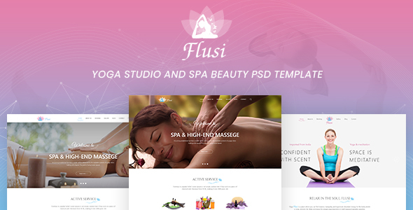 Flusi - Yoga Studio and Spa Beauty PSD Template