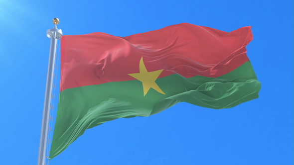 Flag of Burkina Faso Waving alt