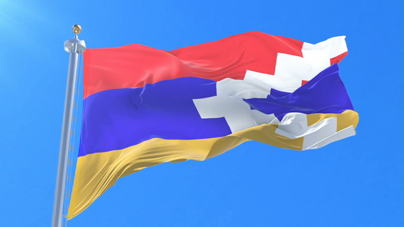 Flag of the Republic of Artsakh Waving