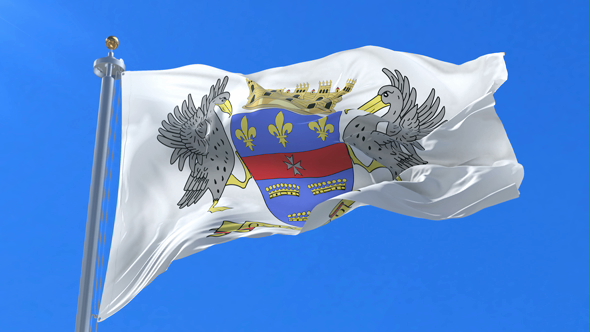 Flag of Saint Barthelemy Waving