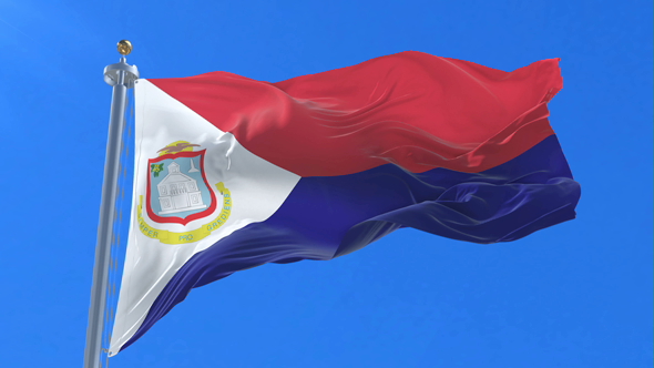 Flag of Sint Maarten Waving