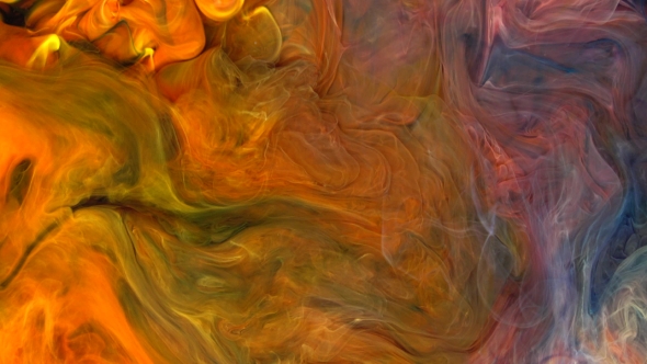 Footage. Abstract Flame Colorful Paint Ink Diffusion Psychedelic.