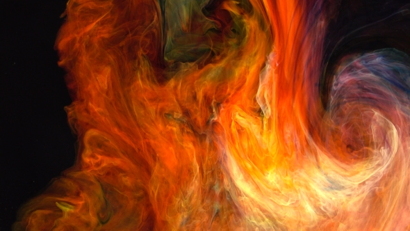 Abstract Flame Colorful Paint Ink Diffusion Psychedelic.