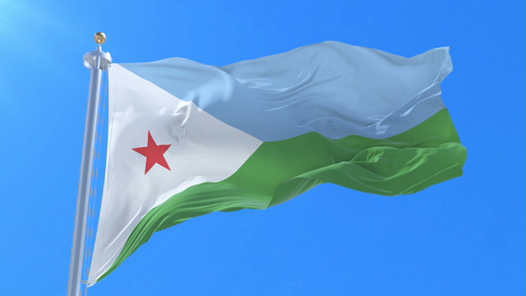 Flag of Djibouti Waving