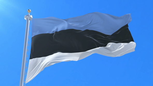 Flag of Estonia Waving