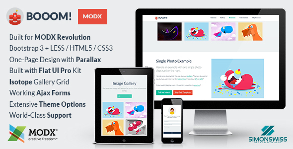 Booom! - Bootstrap Flat UI Pro Theme For MODX