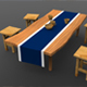 Low Poly Table & Chairs ( Game Ready ) - 3DOcean Item for Sale