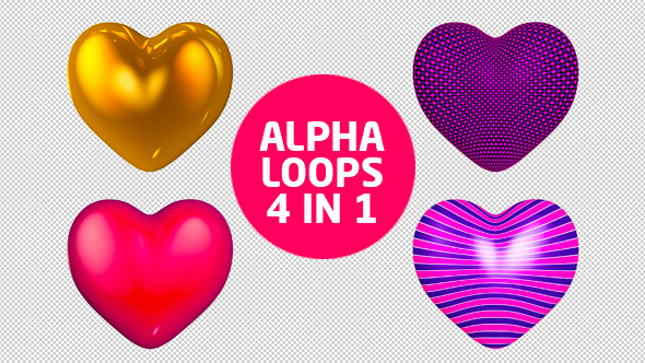 Valentines Love Hearts 4 in 1