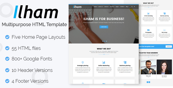 ILHAM – Multi-purpose HTML Template