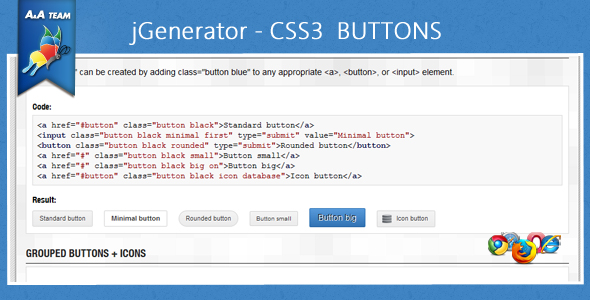 jGenerator - Przyciski CSS3
