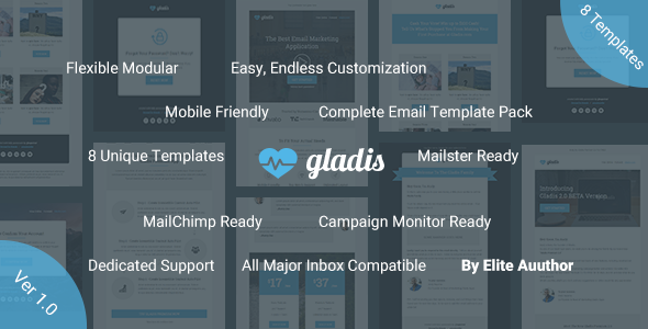 Gladis, Business Email Templates Pack + Builder Access