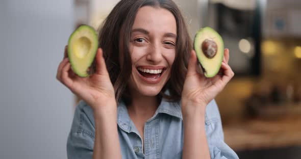 Woman with Avocado Portrait