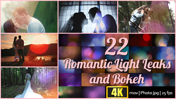 22 4K Romantic Light Leaks and Bokeh