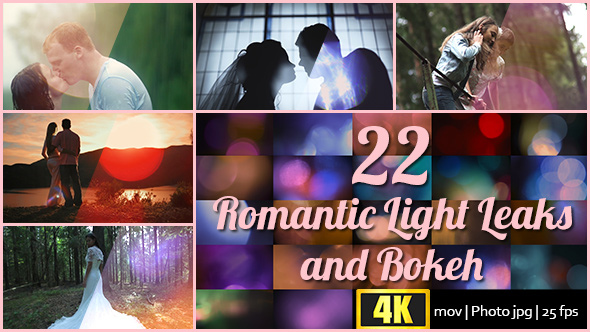 22 4K Romantic Light Leaks and Bokeh alt