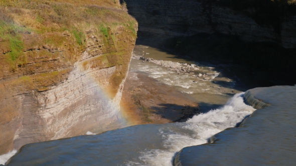 Genesee River and Waterfall in Letchworth State Park