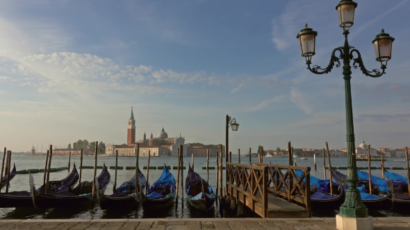 Gondolas on Canal Grande in Venice, Italy