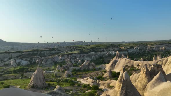 Aerial view Hot air baloons in Turkey 4 K