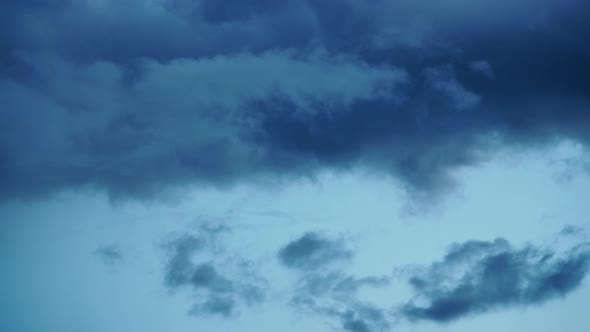  Dark Sky with Stormy Clouds. Timelapse