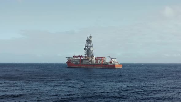 Drilling Vessel Exploring New Oil and Gas Fields in the Ocean