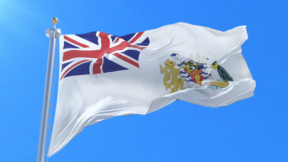 Flag of British Antarctic Territory Waving