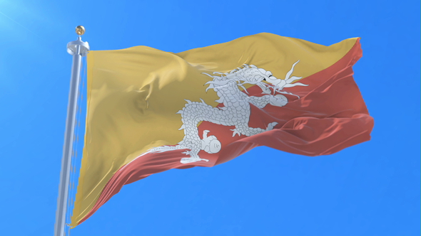 Bhutan Flag Waving