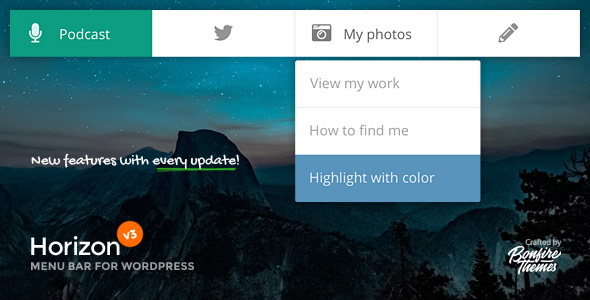 Horizon - Wtyczka paska menu dla WordPress