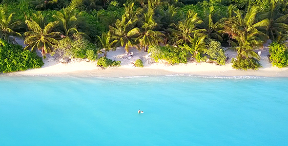 Beautiful White Beach on a Tropical Island with Clear Water