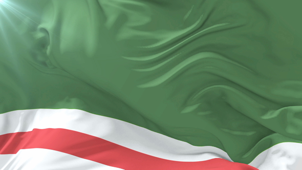 Flag of The Chechen Republic of Ichkeria Waving