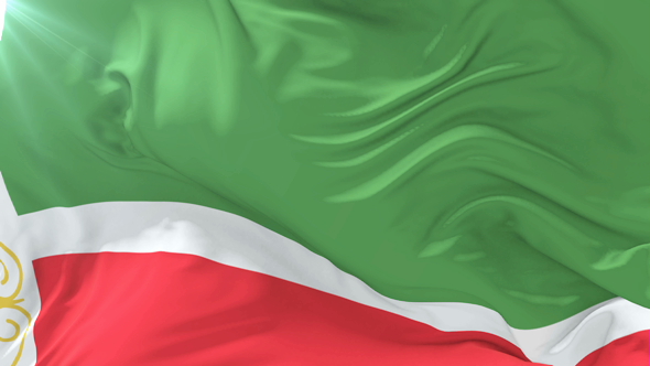 Flag of the Chechen Republic Waving