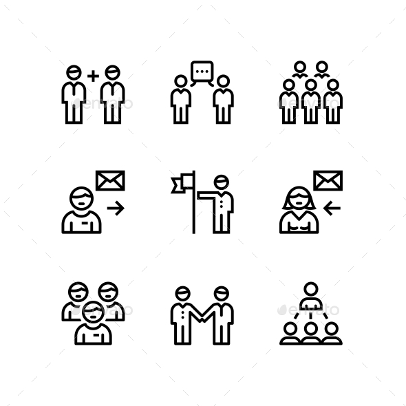 Business People, Meeting, Team Work Icons for Web and Mobile Design Pack 2