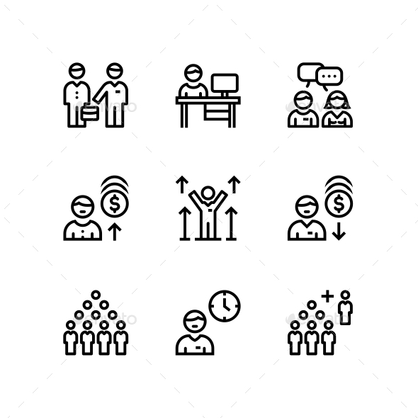 Business People, Meeting, Team Work Icons for Web and Mobile Design Pack 3