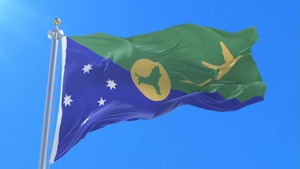 Christmas Island Flag Waving