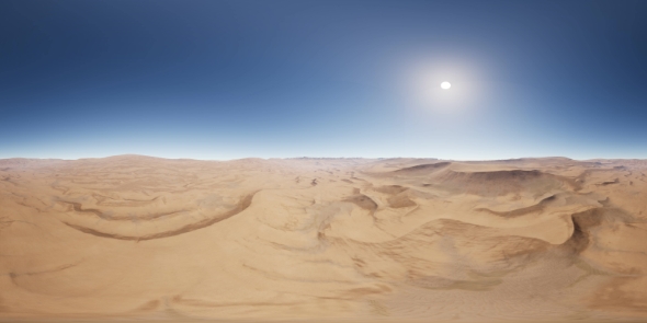 VR 360 Camera Moving Above Desert
