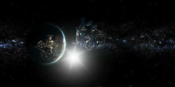 International Space Station Orbiting Earth in Virtual Reality alt