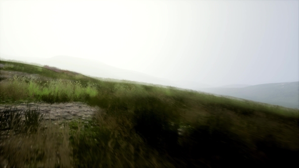 Aerial Green Hills Landscape in Fog alt