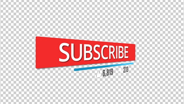Subscription Button With Likes, Dislikes and Counter Counting With Alpha Channel